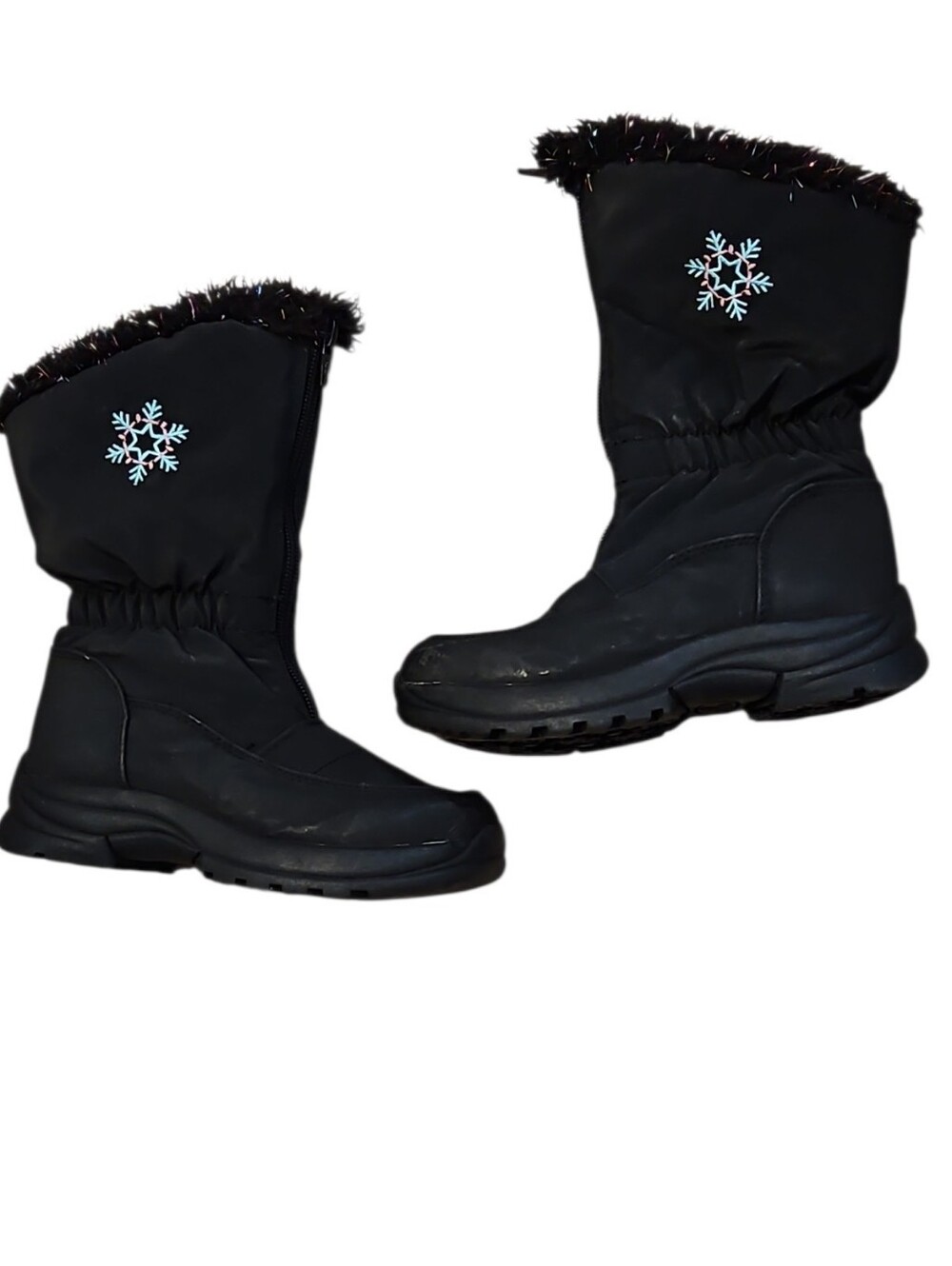 Circo Black Kids Snow Boots with Snowflake Detail Size 11 Girls